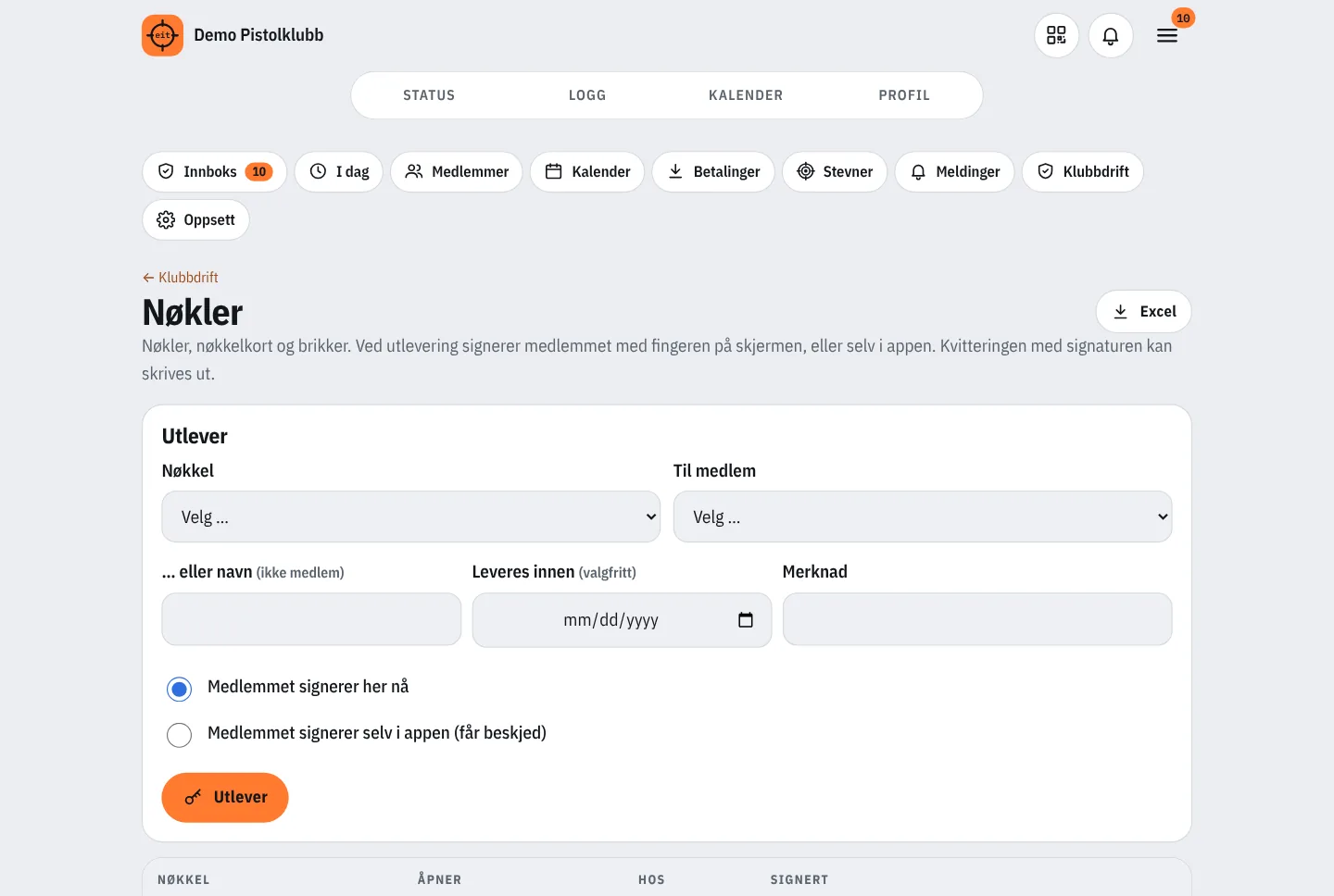 Nøkler: utlevering og hvem som har hvilke nøkler