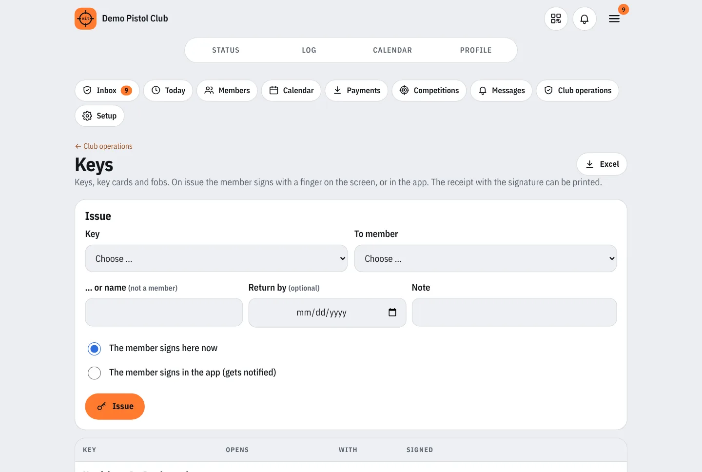 Keys: issuing and who has which keys
